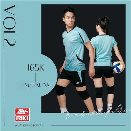 Bộ Quần Áo Bóng Chuyền Riki Vol2 Xanh Lam